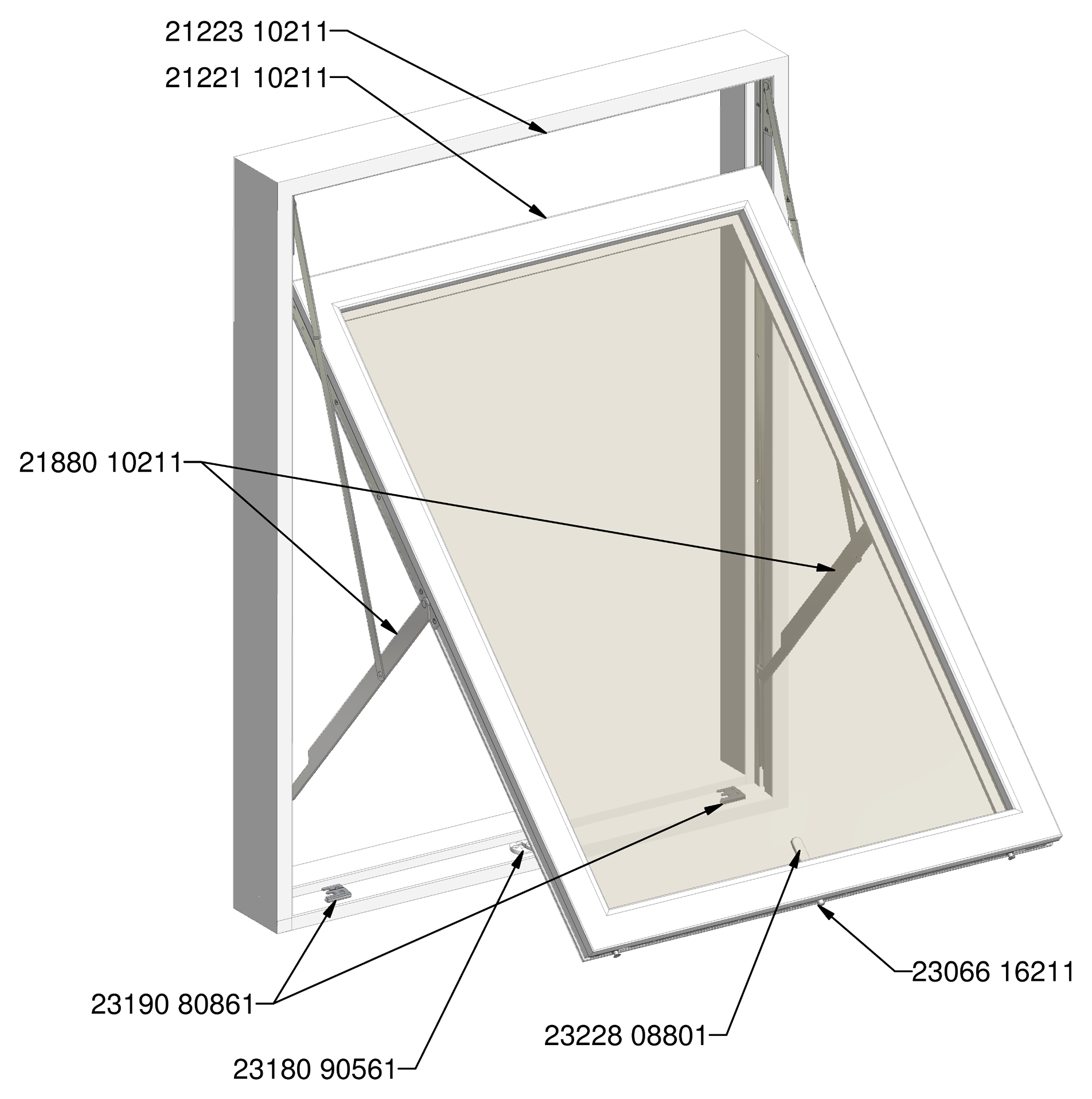 Top Swing 180 degrees Window